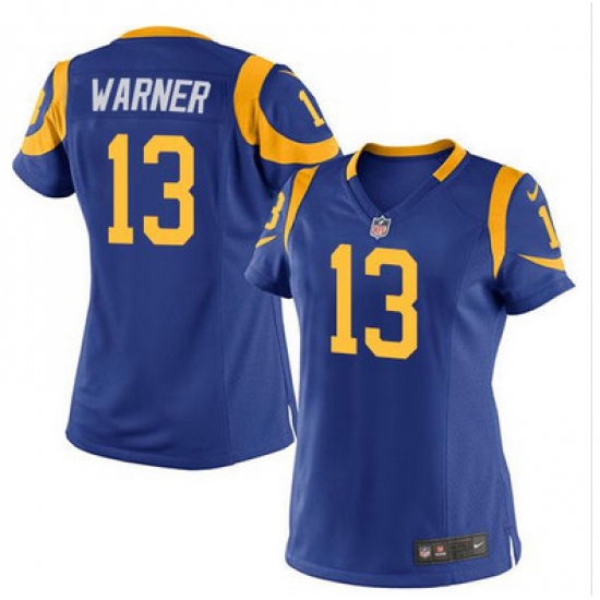 Nike Rams #13 Kurt Warner Royal Blue Alternate Womens Stitched NFL Elite Jersey Nike Rams #13 Kurt Warner Royal Blue Alternate Womens Stitched NFL Elite Jersey
