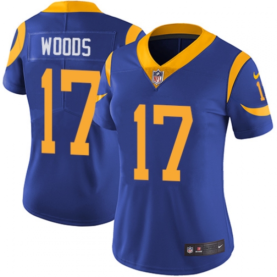 Nike Rams #17 Robert Woods Royal Blue Alternate Womens Stitched NFL Vapor Untouchable Limited Jersey Nike Rams #17 Robert Woods Royal Blue Alternate Womens Stitched NFL Vapor Untouchable Limited Jersey
