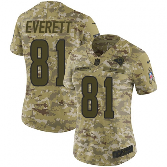Nike Rams #81 Gerald Everett Camo Women Stitched NFL Limited 2018 Salute to Service Jersey Nike Rams #81 Gerald Everett Camo Women Stitched NFL Limited 2018 Salute to Service Jersey