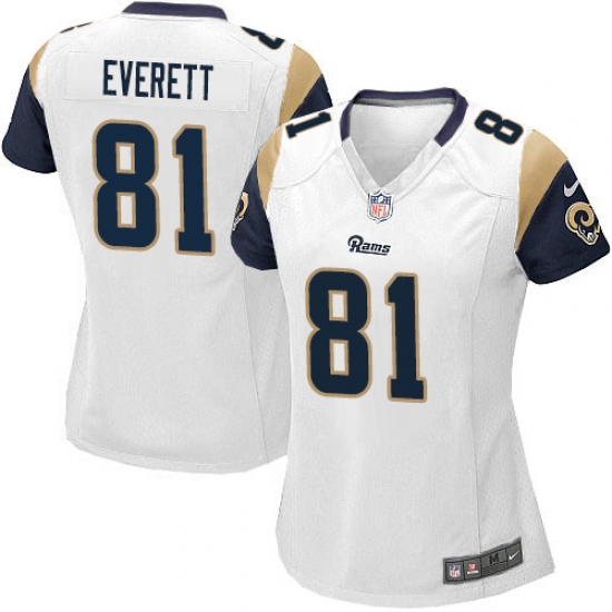 Nike Rams #81 Gerald Everett White Womens Stitched NFL Elite Jersey Nike Rams #81 Gerald Everett White Womens Stitched NFL Elite Jersey