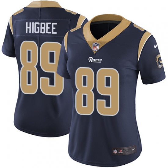 Nike Rams #89 Tyler Higbee Navy Blue Team Color Womens Stitched NFL Vapor Untouchable Limited Jersey Nike Rams #89 Tyler Higbee Navy Blue Team Color Womens Stitched NFL Vapor Untouchable Limited Jersey