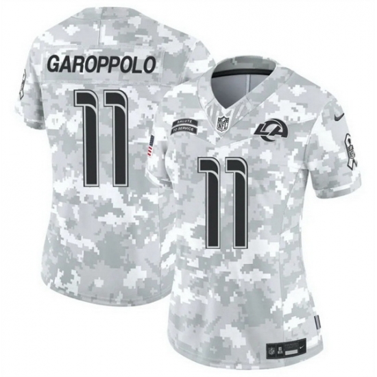 Women Los Angeles Rams 11 Jimmy Garoppolo 2024 F U S E Arctic Camo Salute To Service Limited Stitched Football Jersey Women Los Angeles Rams 11 Jimmy Garoppolo 2024 F U S E Arctic Camo Salute To Service Limited Stitched Football Jersey