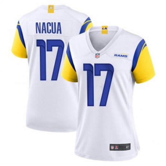 Women Los Angeles Rams 17 Puka Nacua White 2023 F U S E Vapor Untouchable Limited Stitched Jersey Women Los Angeles Rams 17 Puka Nacua White 2023 F U S E Vapor Untouchable Limited Stitched Jersey