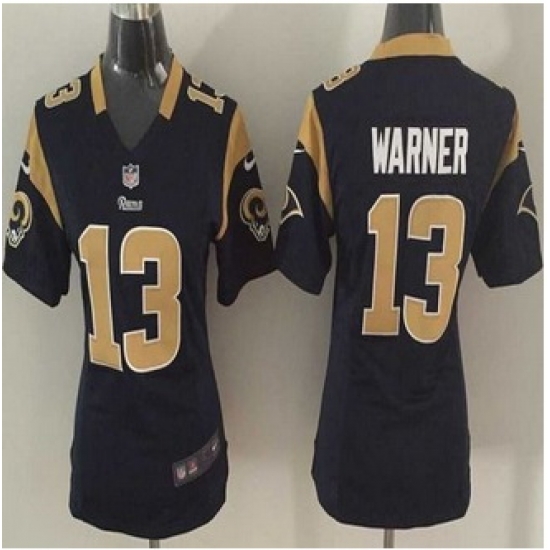 Women New Rams #13 Kurt Warner Navy Blue Team Color Stitched NFL Elite Jersey Women New Rams #13 Kurt Warner Navy Blue Team Color Stitched NFL Elite Jersey