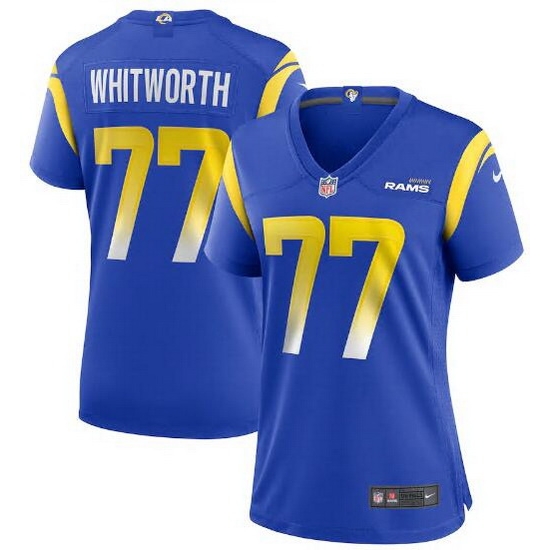 Women Nike Los Angeles Rams 77 Andrew Whitworth Blue Vapor Untouchable Limited Jersey Women Nike Los Angeles Rams 77 Andrew Whitworth Blue Vapor Untouchable Limited Jersey