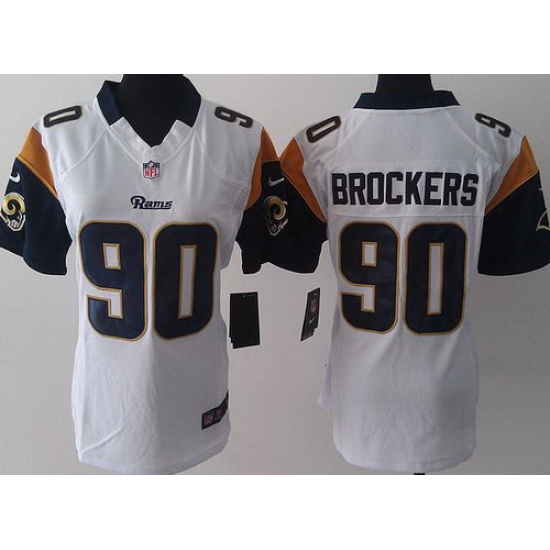 Women Nike St. Louis Rams 90 Brockers White LIMITED Jerseys Women Nike St. Louis Rams 90 Brockers White LIMITED Jerseys