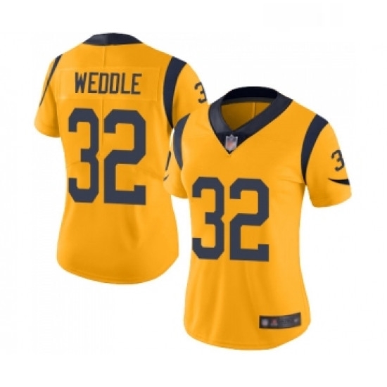 Womens Los Angeles Rams 32 Eric Weddle Limited Gold Rush Vapor Untouchable Football Jersey Womens Los Angeles Rams 32 Eric Weddle Limited Gold Rush Vapor Untouchable Football Jersey