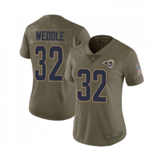 Womens Los Angeles Rams 32 Eric Weddle Limited Olive 2017 Salute to Service Football Jersey Womens Los Angeles Rams 32 Eric Weddle Limited Olive 2017 Salute to Service Football Jersey