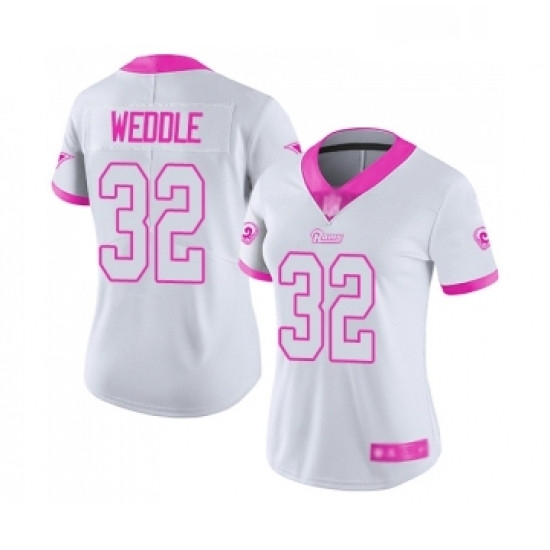 Womens Los Angeles Rams 32 Eric Weddle Limited White Pink Rush Fashion Football Jersey Womens Los Angeles Rams 32 Eric Weddle Limited White Pink Rush Fashion Football Jersey
