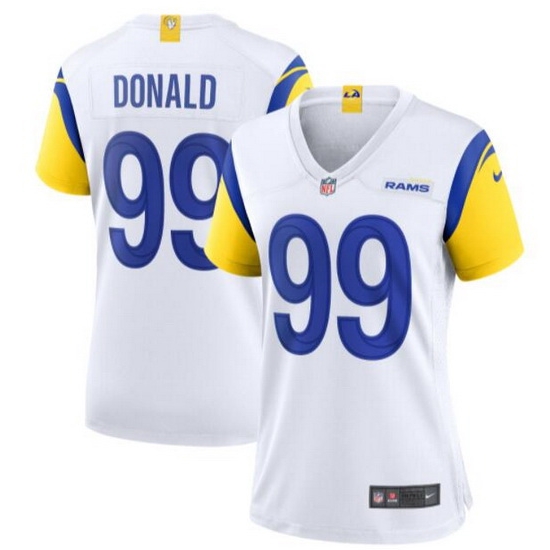 Women's Los Angeles Rams #99 Aaron Donald White Nike Royal Game Jersey Women's Los Angeles Rams #99 Aaron Donald White Nike Royal Game Jersey