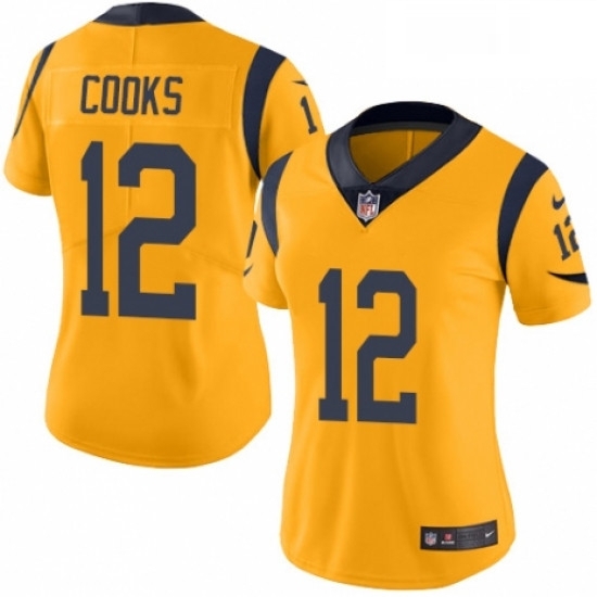 Womens Nike Los Angeles Rams 12 Brandin Cooks Limited Gold Rush Vapor Untouchable NFL Jersey Womens Nike Los Angeles Rams 12 Brandin Cooks Limited Gold Rush Vapor Untouchable NFL Jersey
