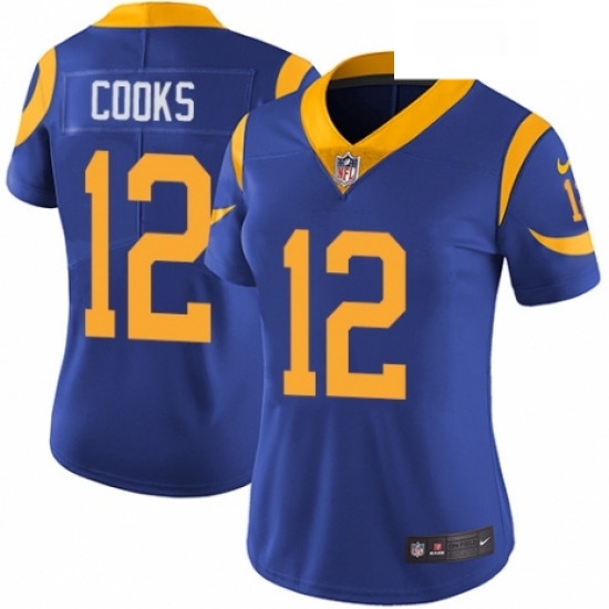 Womens Nike Los Angeles Rams 12 Brandin Cooks Royal Blue Alternate Vapor Untouchable Limited Player NFL Jersey Womens Nike Los Angeles Rams 12 Brandin Cooks Royal Blue Alternate Vapor Untouchable Limited Player NFL Jersey