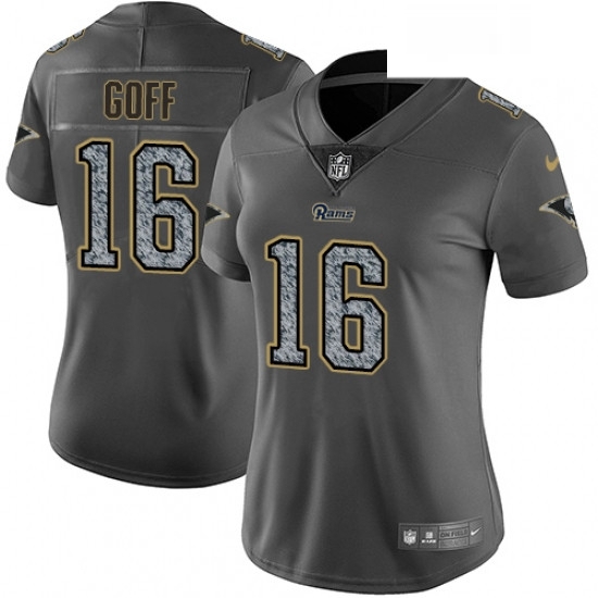 Womens Nike Los Angeles Rams 16 Jared Goff Gray Static Vapor Untouchable Limited NFL Jersey Womens Nike Los Angeles Rams 16 Jared Goff Gray Static Vapor Untouchable Limited NFL Jersey