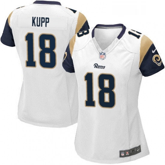 Womens Nike Los Angeles Rams 18 Cooper Kupp Game White NFL Jersey Womens Nike Los Angeles Rams 18 Cooper Kupp Game White NFL Jersey