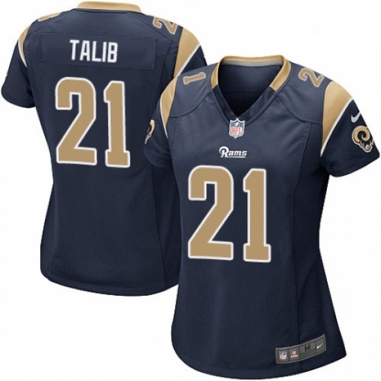 Womens Nike Los Angeles Rams 21 Aqib Talib Game Navy Blue Team Color NFL Jersey Womens Nike Los Angeles Rams 21 Aqib Talib Game Navy Blue Team Color NFL Jersey