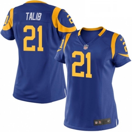 Womens Nike Los Angeles Rams 21 Aqib Talib Game Royal Blue Alternate NFL Jersey Womens Nike Los Angeles Rams 21 Aqib Talib Game Royal Blue Alternate NFL Jersey