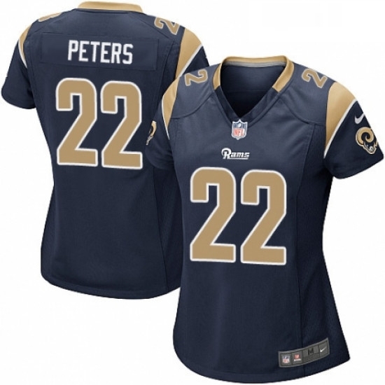 Womens Nike Los Angeles Rams 22 Marcus Peters Game Navy Blue Team Color NFL Jersey Womens Nike Los Angeles Rams 22 Marcus Peters Game Navy Blue Team Color NFL Jersey