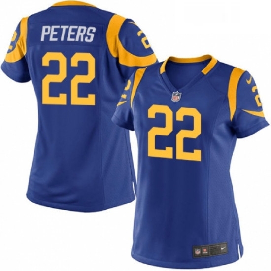 Womens Nike Los Angeles Rams 22 Marcus Peters Game Royal Blue Alternate NFL Jersey Womens Nike Los Angeles Rams 22 Marcus Peters Game Royal Blue Alternate NFL Jersey