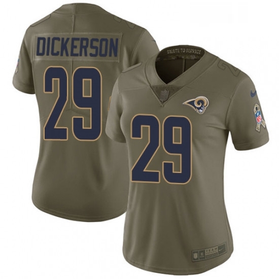 Womens Nike Los Angeles Rams 29 Eric Dickerson Limited Olive 2017 Salute to Service NFL Jersey Womens Nike Los Angeles Rams 29 Eric Dickerson Limited Olive 2017 Salute to Service NFL Jersey
