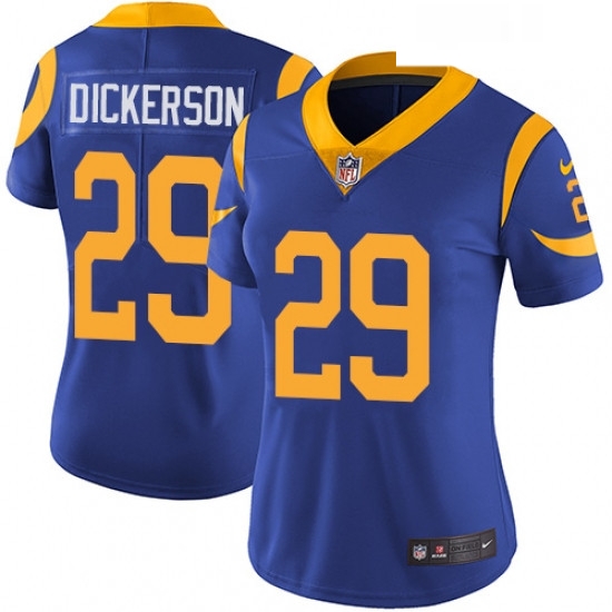 Womens Nike Los Angeles Rams 29 Eric Dickerson Royal Blue Alternate Vapor Untouchable Limited Player NFL Jersey Womens Nike Los Angeles Rams 29 Eric Dickerson Royal Blue Alternate Vapor Untouchable Limited Player NFL Jersey