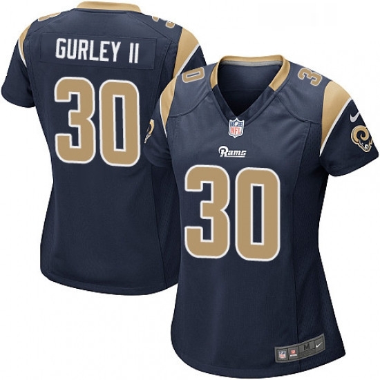 Womens Nike Los Angeles Rams 30 Todd Gurley Game Navy Blue Team Color NFL Jersey Womens Nike Los Angeles Rams 30 Todd Gurley Game Navy Blue Team Color NFL Jersey