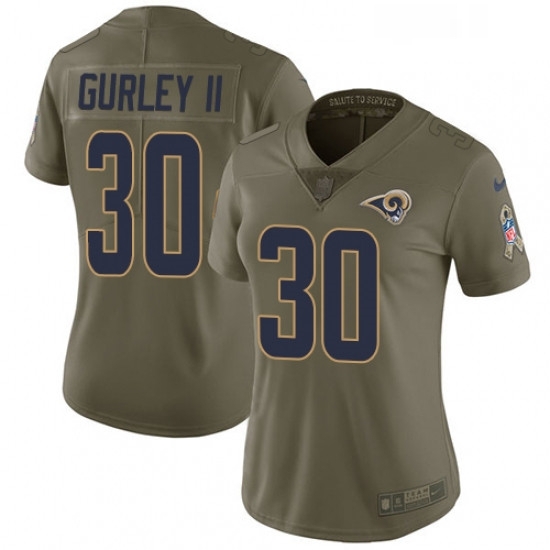 Womens Nike Los Angeles Rams 30 Todd Gurley Limited Olive 2017 Salute to Service NFL Jersey Womens Nike Los Angeles Rams 30 Todd Gurley Limited Olive 2017 Salute to Service NFL Jersey