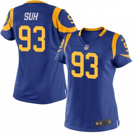 Womens Nike Los Angeles Rams 93 Ndamukong Suh Game Royal Blue Alternate NFL Jersey Womens Nike Los Angeles Rams 93 Ndamukong Suh Game Royal Blue Alternate NFL Jersey
