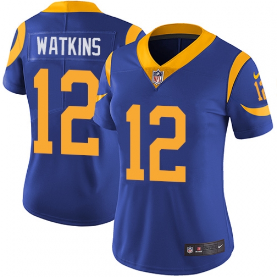 Womens Nike Rams #12 Sammy Watkins Royal Blue Alternate Stitched NFL Vapor Untouchable Limited Jersey Womens Nike Rams #12 Sammy Watkins Royal Blue Alternate Stitched NFL Vapor Untouchable Limited Jersey