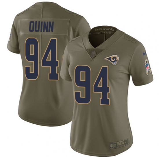 Womens Nike Rams #94 Robert Quinn Olive Stitched NFL Limited 2017 Salute to Service Jersey Womens Nike Rams #94 Robert Quinn Olive Stitched NFL Limited 2017 Salute to Service Jersey