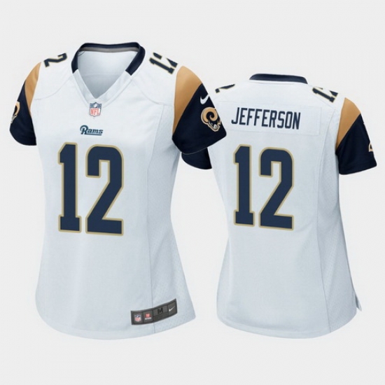 women van jefferson los angeles rams white game jersey women van jefferson los angeles rams white game jersey