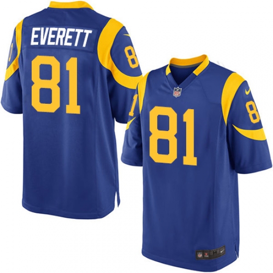 Nike Rams #81 Gerald Everett Royal Blue Alternate Youth Stitched NFL Elite Jersey Nike Rams #81 Gerald Everett Royal Blue Alternate Youth Stitched NFL Elite Jersey