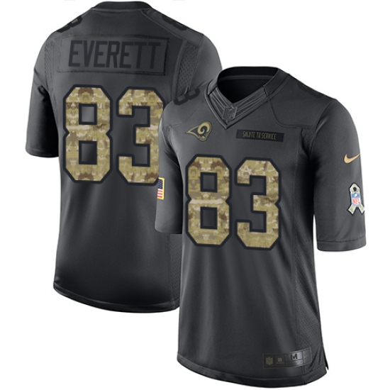 Nike Rams #83 Gerald Everett Black Youth Stitched NFL Limited 2016 Salute to Service Jersey Nike Rams #83 Gerald Everett Black Youth Stitched NFL Limited 2016 Salute to Service Jersey