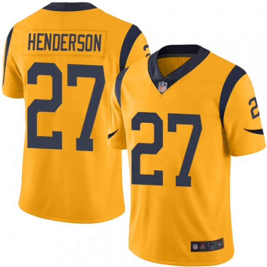 Rams 27 Darrell Henderson Gold Youth Stitched Football Limited Rush Jersey Rams 27 Darrell Henderson Gold Youth Stitched Football Limited Rush Jersey