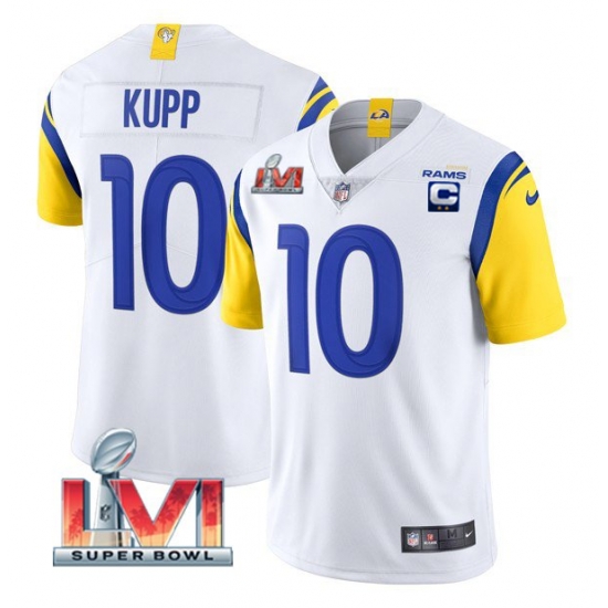 Youth Los Angeles Rams 10 Cooper Kupp White 2022 With C Patch Super Bowl LVI Vapor Untouchable Limited Stitched Jersey Youth Los Angeles Rams 10 Cooper Kupp White 2022 With C Patch Super Bowl LVI Vapor Untouchable Limited Stitched Jersey