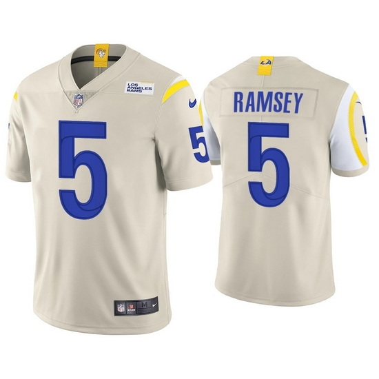 Youth Los Angeles Rams 5 Jalen Ramsey Bone Vapor Untouchable Limited Stitched Jersey Youth Los Angeles Rams 5 Jalen Ramsey Bone Vapor Untouchable Limited Stitched Jersey