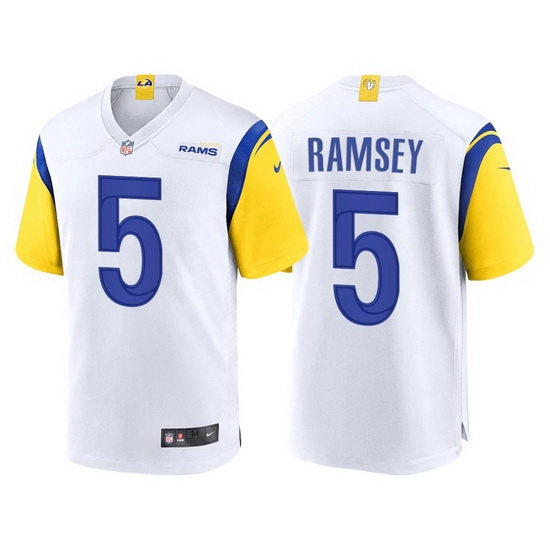 Youth Los Angeles Rams #5 Jalen Ramsey White Stitched Football Limited Jersey Youth Los Angeles Rams #5 Jalen Ramsey White Stitched Football Limited Jersey