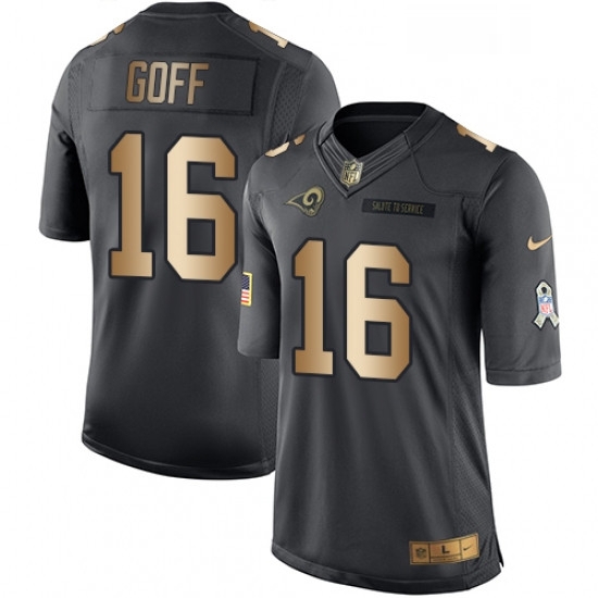 Youth Nike Los Angeles Rams 16 Jared Goff Limited BlackGold Salute to Service NFL Jersey Youth Nike Los Angeles Rams 16 Jared Goff Limited BlackGold Salute to Service NFL Jersey