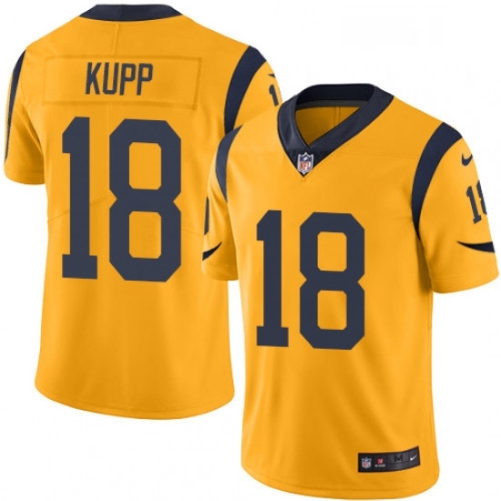 Youth Nike Los Angeles Rams 18 Cooper Kupp Limited Gold Rush Vapor Untouchable NFL Jersey Youth Nike Los Angeles Rams 18 Cooper Kupp Limited Gold Rush Vapor Untouchable NFL Jersey