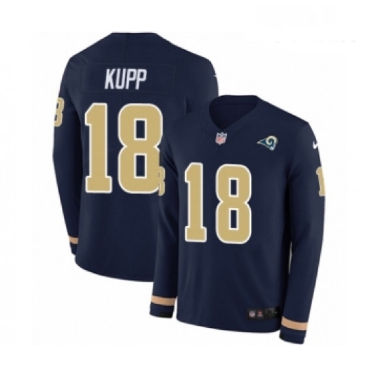 Youth Nike Los Angeles Rams 18 Cooper Kupp Limited Navy Blue Therma Long Sleeve NFL Jersey Youth Nike Los Angeles Rams 18 Cooper Kupp Limited Navy Blue Therma Long Sleeve NFL Jersey