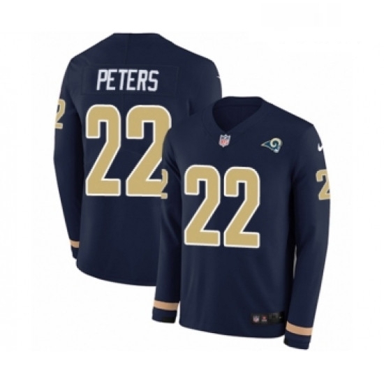 Youth Nike Los Angeles Rams 22 Marcus Peters Limited Navy Blue Therma Long Sleeve NFL Jersey Youth Nike Los Angeles Rams 22 Marcus Peters Limited Navy Blue Therma Long Sleeve NFL Jersey