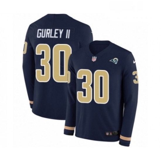 Youth Nike Los Angeles Rams 30 Todd Gurley Limited Navy Blue Therma Long Sleeve NFL Jersey Youth Nike Los Angeles Rams 30 Todd Gurley Limited Navy Blue Therma Long Sleeve NFL Jersey