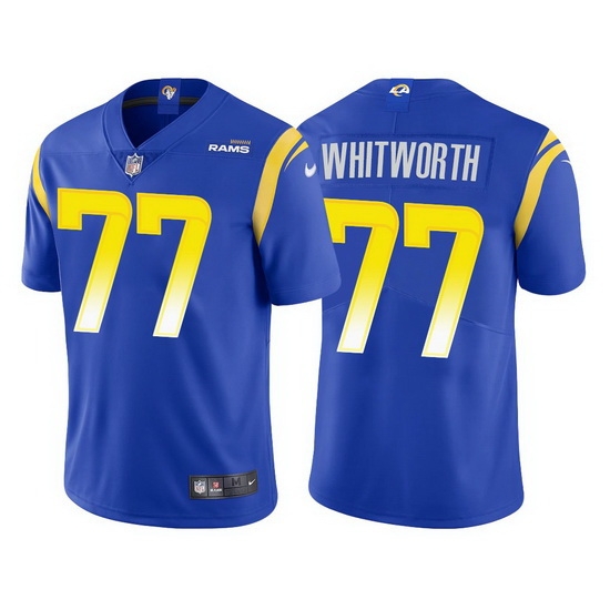 Youth Nike Los Angeles Rams 77 Andrew Whitworth Blue Vapor Untouchable Limited Jersey Youth Nike Los Angeles Rams 77 Andrew Whitworth Blue Vapor Untouchable Limited Jersey