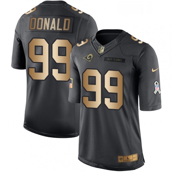 Youth Nike Los Angeles Rams 99 Aaron Donald Limited BlackGold Salute to Service NFL Jersey Youth Nike Los Angeles Rams 99 Aaron Donald Limited BlackGold Salute to Service NFL Jersey