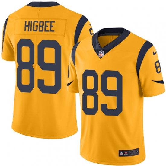 Youth Nike Rams #89 Tyler Higbee Gold Stitched NFL Limited Rush Jersey Youth Nike Rams #89 Tyler Higbee Gold Stitched NFL Limited Rush Jersey