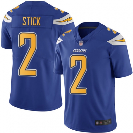 Chargers 2 Easton Stick Electric Blue Men Stitched Football Limited Rush Jersey Chargers 2 Easton Stick Electric Blue Men Stitched Football Limited Rush Jersey