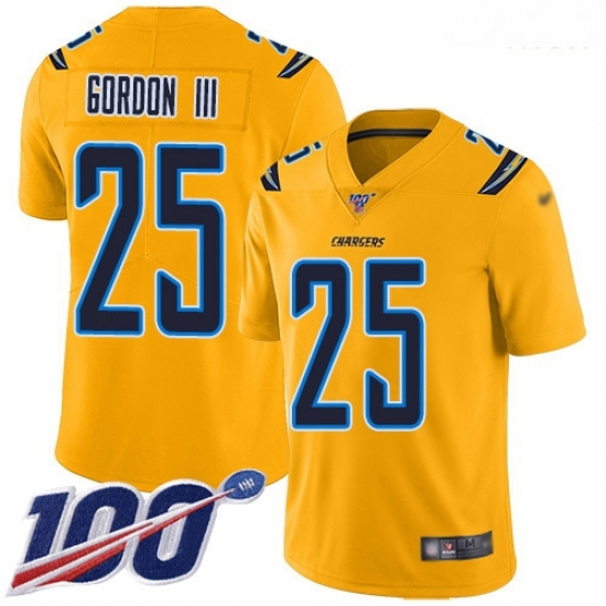 Chargers 25 Melvin Gordon III Gold Men Stitched Football Limited Inverted Legend 100th Season Jersey Chargers 25 Melvin Gordon III Gold Men Stitched Football Limited Inverted Legend 100th Season Jersey
