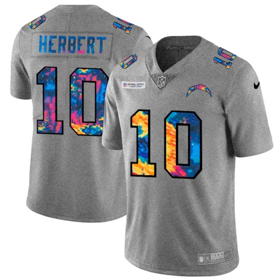 Los Angeles Chargers 10 Justin Herbert Men Nike Multi Color 2020 NFL Crucial Catch NFL Jersey Greyheather Los Angeles Chargers 10 Justin Herbert Men Nike Multi Color 2020 NFL Crucial Catch NFL Jersey Greyheather