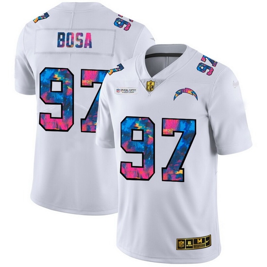 Los Angeles Chargers 97 Joey Bosa Men White Nike Multi Color 2020 NFL Crucial Catch Limited NFL Jersey Los Angeles Chargers 97 Joey Bosa Men White Nike Multi Color 2020 NFL Crucial Catch Limited NFL Jersey
