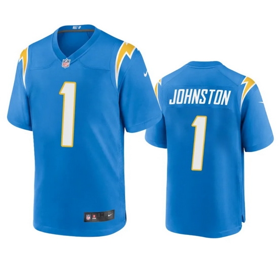 Men Los Angeles Chargers 1 Quentin Johnston Blue Stitched Game Jersey Men Los Angeles Chargers 1 Quentin Johnston Blue Stitched Game Jersey