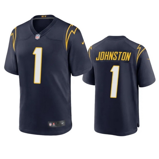 Men Los Angeles Chargers 1 Quentin Johnston Navy Stitched Game Jersey Men Los Angeles Chargers 1 Quentin Johnston Navy Stitched Game Jersey